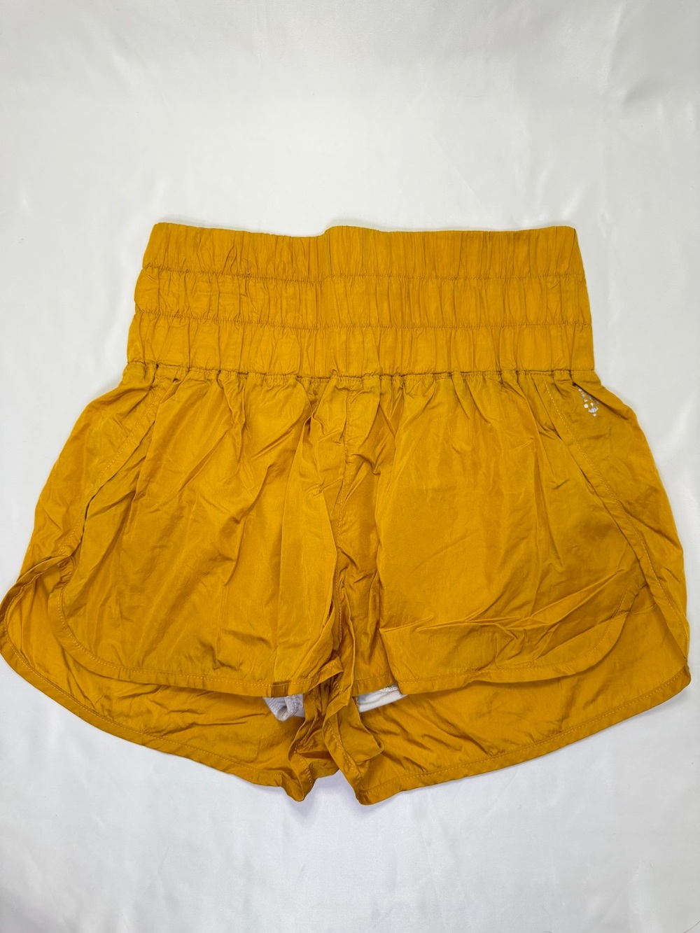 Free People Movement Mustard High Waisted Shorts